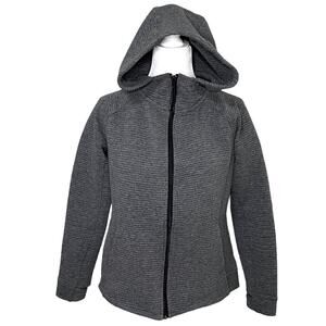 STOIC Jacket Hoodie Full Zipper Long Sleeve Ribbed Knit Gray‎ Size Medium